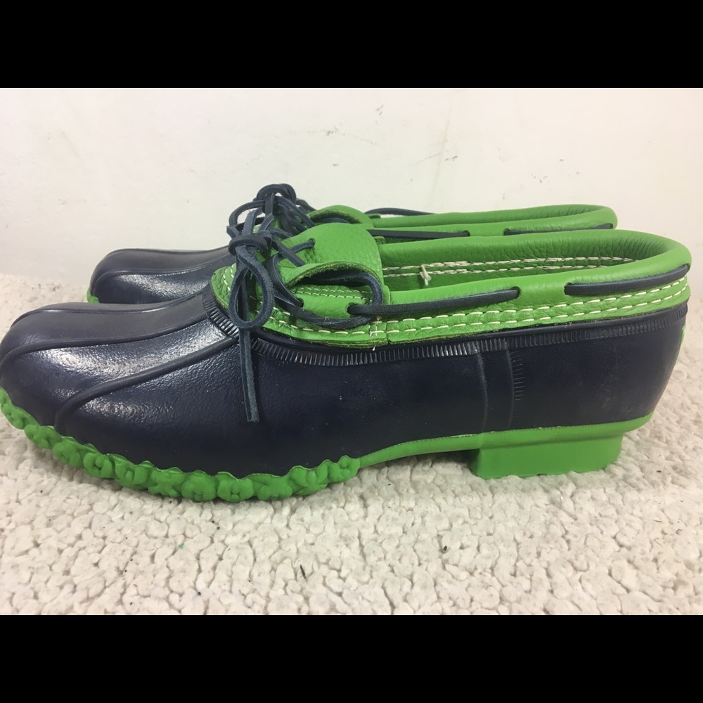 Women's LL Bean Rubber Bean Boots Green Size 11M